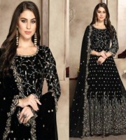 Georgette Black Embroidery Work Anarkali Suit (DB04)